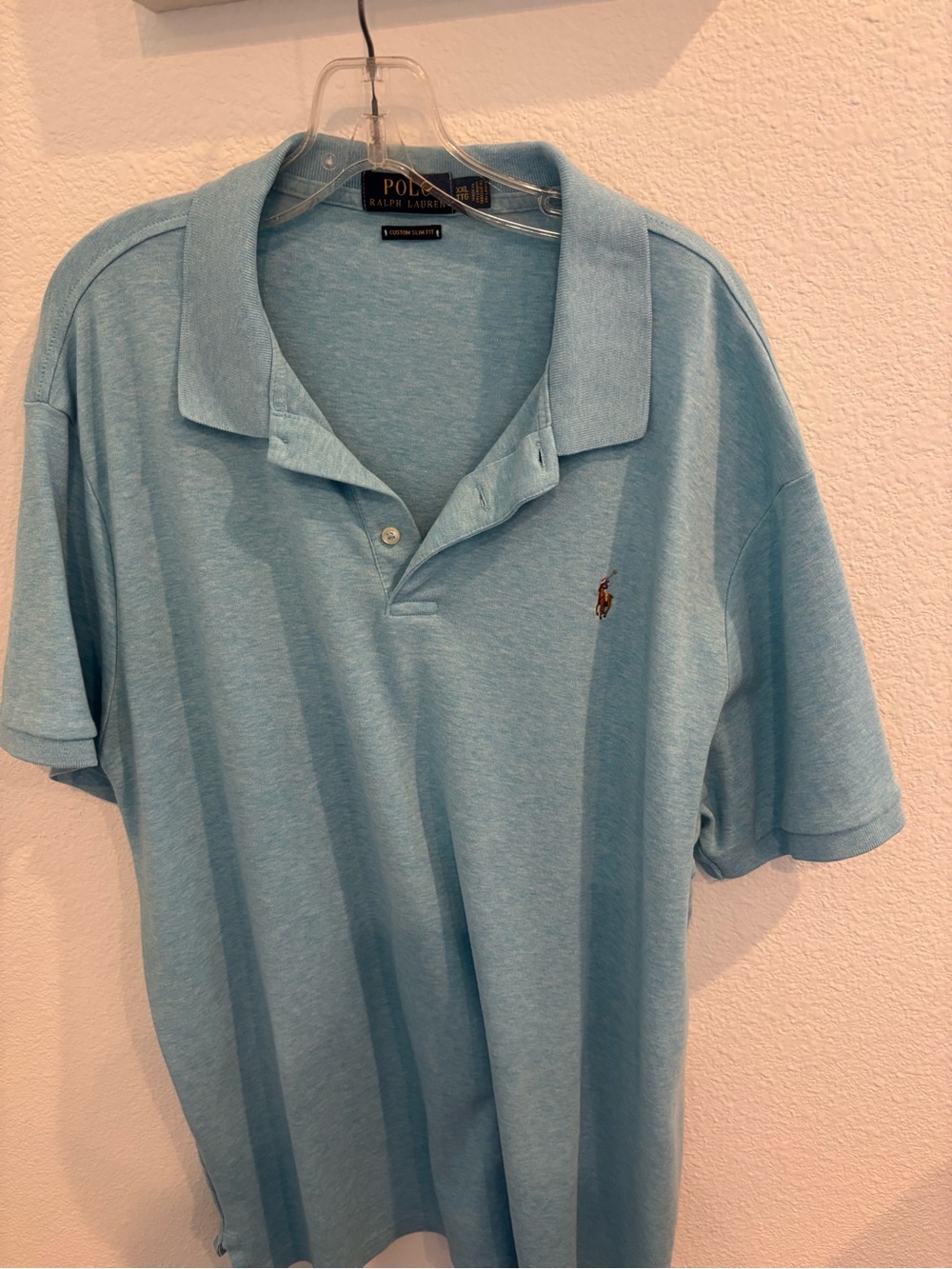 Ralph Lauren Men’s Sky Blue Polo Shirt with Embroidered Pony